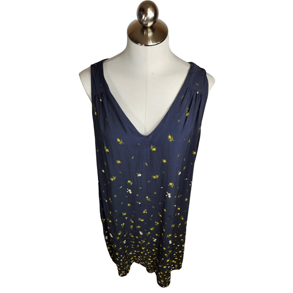 Old Navy Shift Dress Womens XL Greyโ Floral Print V-Neck Sleeveless